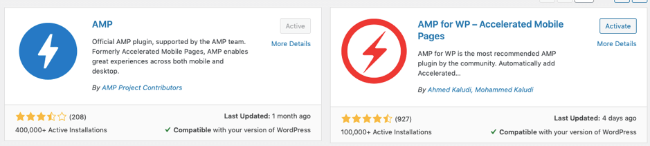 WordPress AMP Page Creation