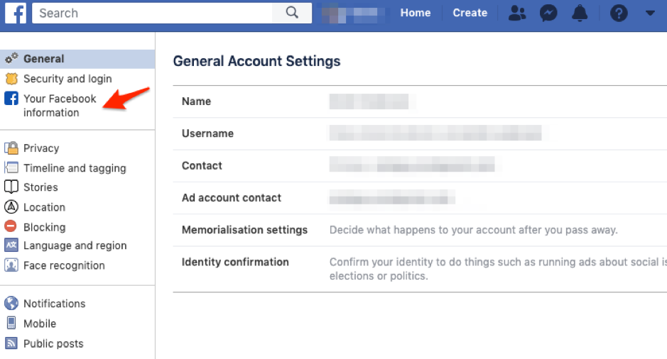 How to deactivate your Facebook account - your facebook information