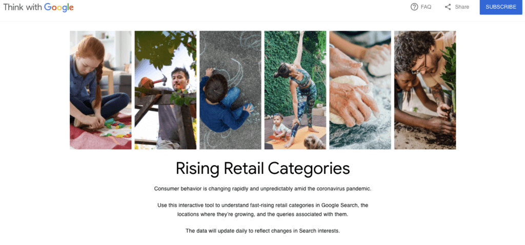 Rising Retail Category Home Screen - Product Insights - trending products to sell