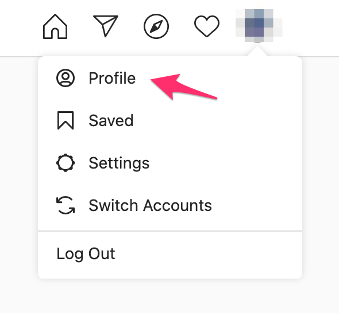 Disable your Instagram Account - Click Profile