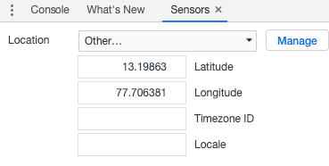 Google Search Result for different Street - Set coordinates in Sensors Panel