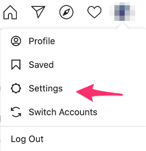 Set Instagram Profile to Private - Click Settings