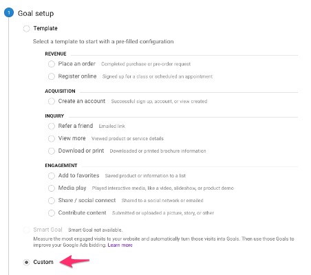 Set up goal in Google Analytics - Destination based - Goal setup