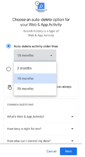 Auto Delete Google History - Period