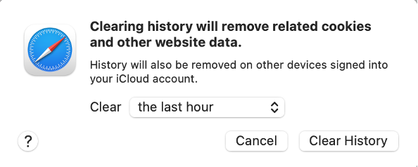 Delete Google History - Safari - MAC - Period